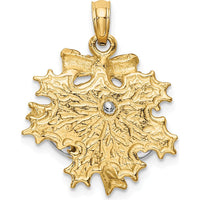 14K Two-Tone 3D Moveable Christmas Bells and Holly Charm by Oro Pregiato