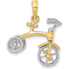 14K Two-Tone 3D Tricycle with Moveable Handlebars and Wheels Charm by Oro Pregiato