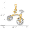 14K Two-Tone 3D Tricycle with Moveable Handlebars and Wheels Charm by Oro Pregiato