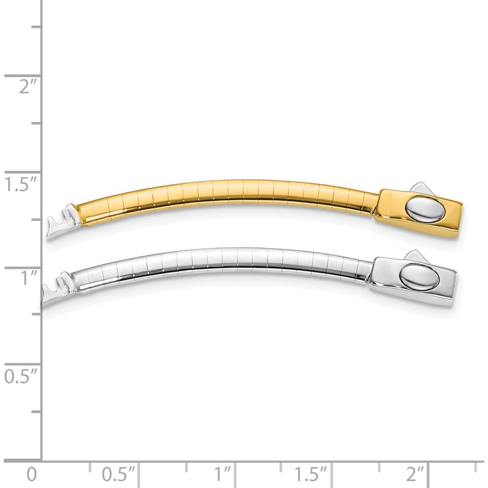 14K Two-Tone 3mm Omega Chain 2" Extender for Reversible Necklaces by 0