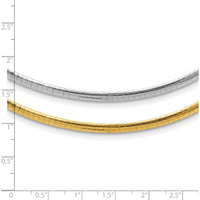 14K Two-Tone 3mm Reversible Omega Necklace - 18" Length by 0