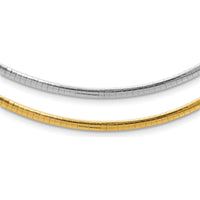 14K Two-Tone 3mm Reversible Omega Necklace with Polished Finish - 16" Length by 0