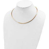 14K Two-Tone 3mm Reversible Omega Necklace with Polished Finish - 16" Length by 0