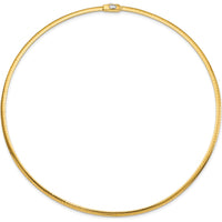 14K Two-Tone 3mm Reversible Omega Necklace with Polished Finish - 16" Length by 0