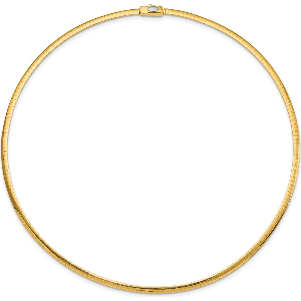14K Two-Tone 3mm Reversible Omega Necklace with Polished Finish - 16" Length by 0