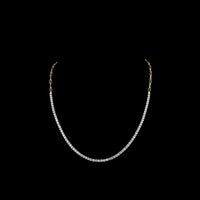 14K Two Tone 4.49 Carats Total Weight Round Lab Diamond Tennis Necklace with 77 Prong Set Stones - E-F Color VS Clarity - Covaloro Fine Jewelry