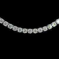 14K Two Tone 4.49 Carats Total Weight Round Lab Diamond Tennis Necklace with 77 Prong Set Stones - E-F Color VS Clarity - Covaloro Fine Jewelry