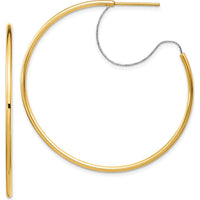 14K Two-Tone 45mm Polished Diamond-Cut Large Hoop Earrings by 0