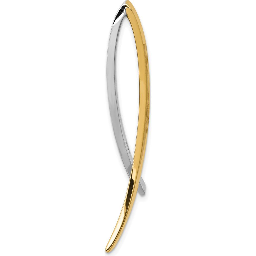 14K Two-Tone 48mm Polished Slide Pendant for Omega Chains up to 10mm by 0