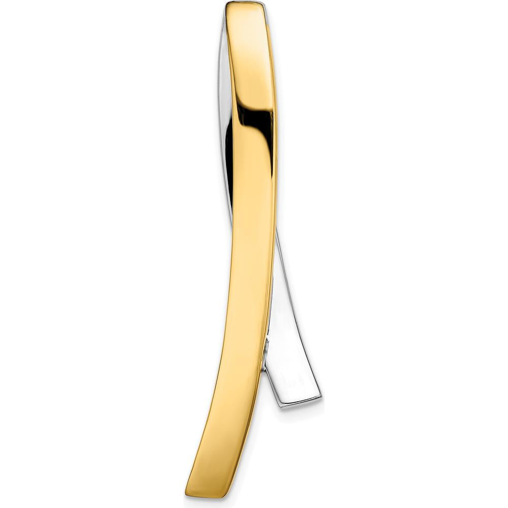 14K Two-Tone 48mm Polished Slide Pendant for Omega Chains up to 10mm by 0