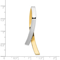 14K Two-Tone 48mm Polished Slide Pendant for Omega Chains up to 10mm by 0