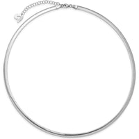 14K Two-Tone 4mm Lightweight Reversible Omega Necklace with 2" Heart Chain Extender by 0