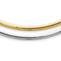 14K Two-Tone 4mm Reversible Omega Necklace - 18" Polished Finish by 0