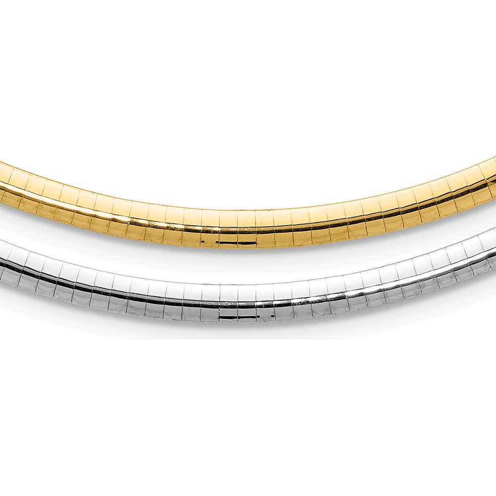 14K Two-Tone 4mm Reversible Omega Necklace - 18" Polished Finish by 0