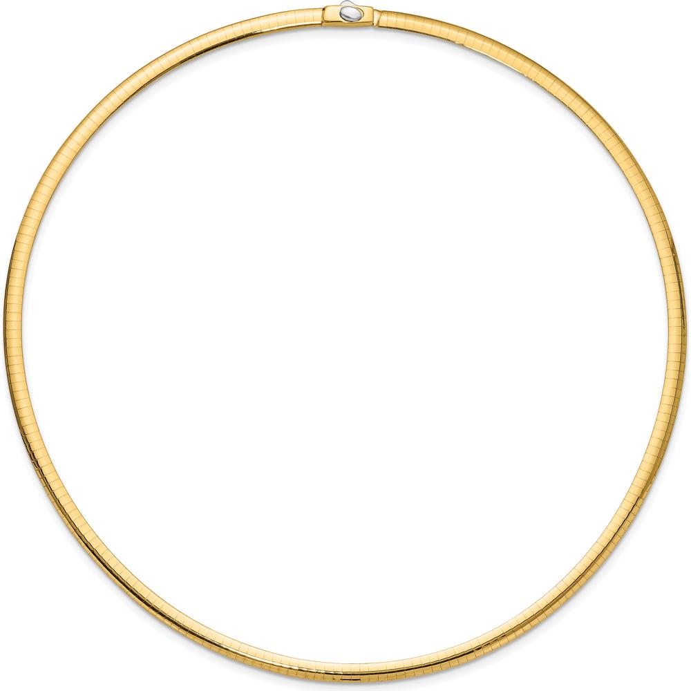 14K Two-Tone 4mm Reversible Omega Necklace - 18" Polished Finish by 0