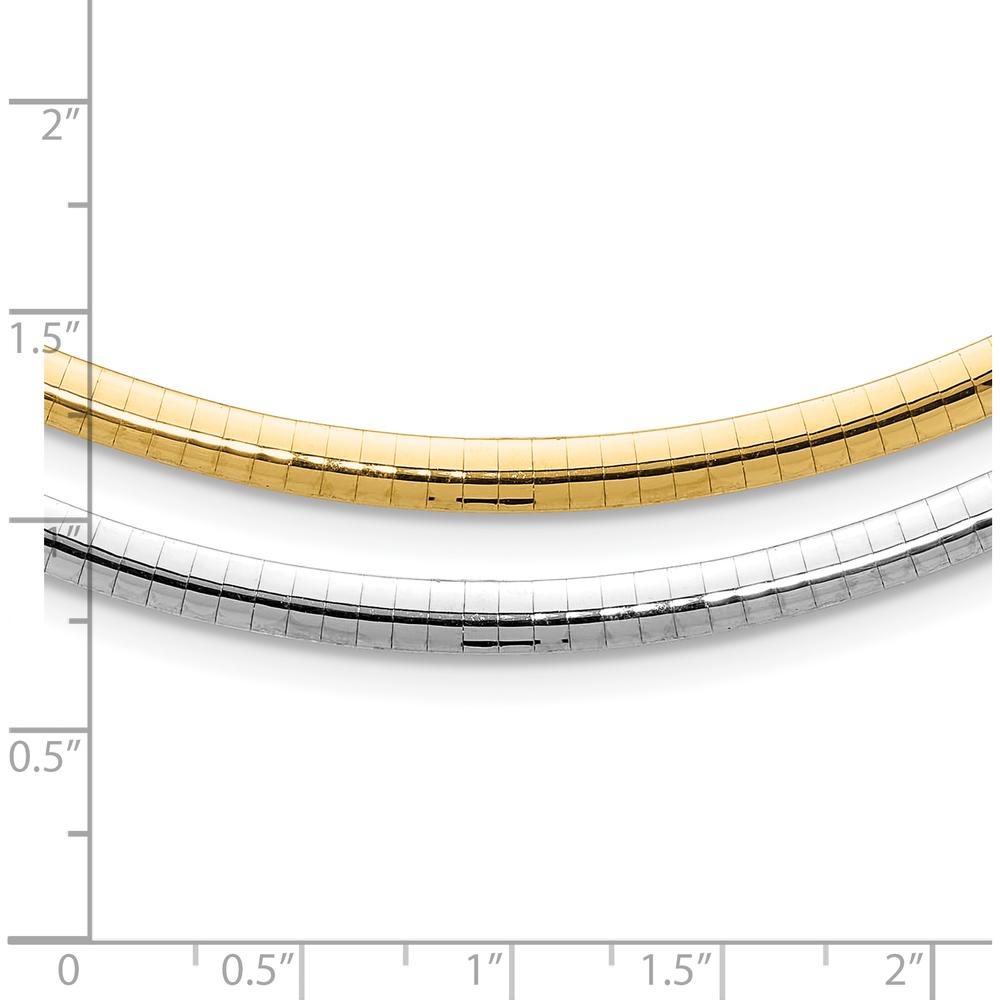 14K Two-Tone 4mm Reversible Omega Necklace - 18" Polished Finish by 0