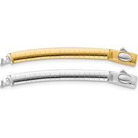 14K Two-Tone 4mm White and Yellow Gold Omega Chain Extender for Reversible Necklaces - 2" Length by 0
