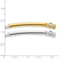 14K Two-Tone 4mm White and Yellow Gold Omega Chain Extender for Reversible Necklaces - 2" Length by 0
