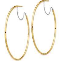 14K Two-Tone 55mm Diamond-Cut Polished Large Hoop Earrings by 0