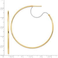 14K Two-Tone 55mm Diamond-Cut Polished Large Hoop Earrings by 0