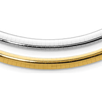14K Two-Tone 5mm Lightweight Reversible Omega Necklace with 2" Heart Extender by 0