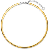 14K Two-Tone 5mm Lightweight Reversible Omega Necklace with 2" Heart Extender by 0