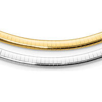 14K Two-Tone 5mm Reversible Omega Necklace - Polished Finish, 18" Length by 0