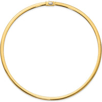 14K Two-Tone 5mm Reversible Omega Necklace - Polished Finish, 18" Length by 0