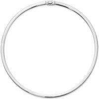 14K Two-Tone 5mm Reversible Omega Necklace - Polished Finish, 18" Length by 0
