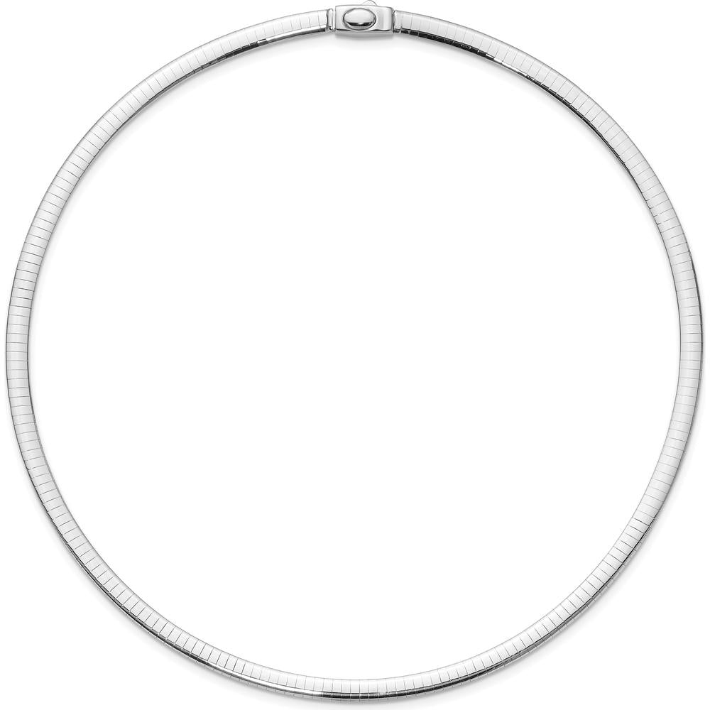 14K Two-Tone 5mm Reversible Omega Necklace - Polished Finish, 18" Length by 0