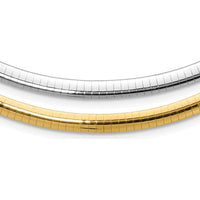 14K Two-Tone 5mm Reversible Omega Necklace with Polished Finish - 16" Length by 0