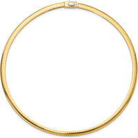 14K Two-Tone 5mm Reversible Omega Necklace with Polished Finish - 16" Length by 0