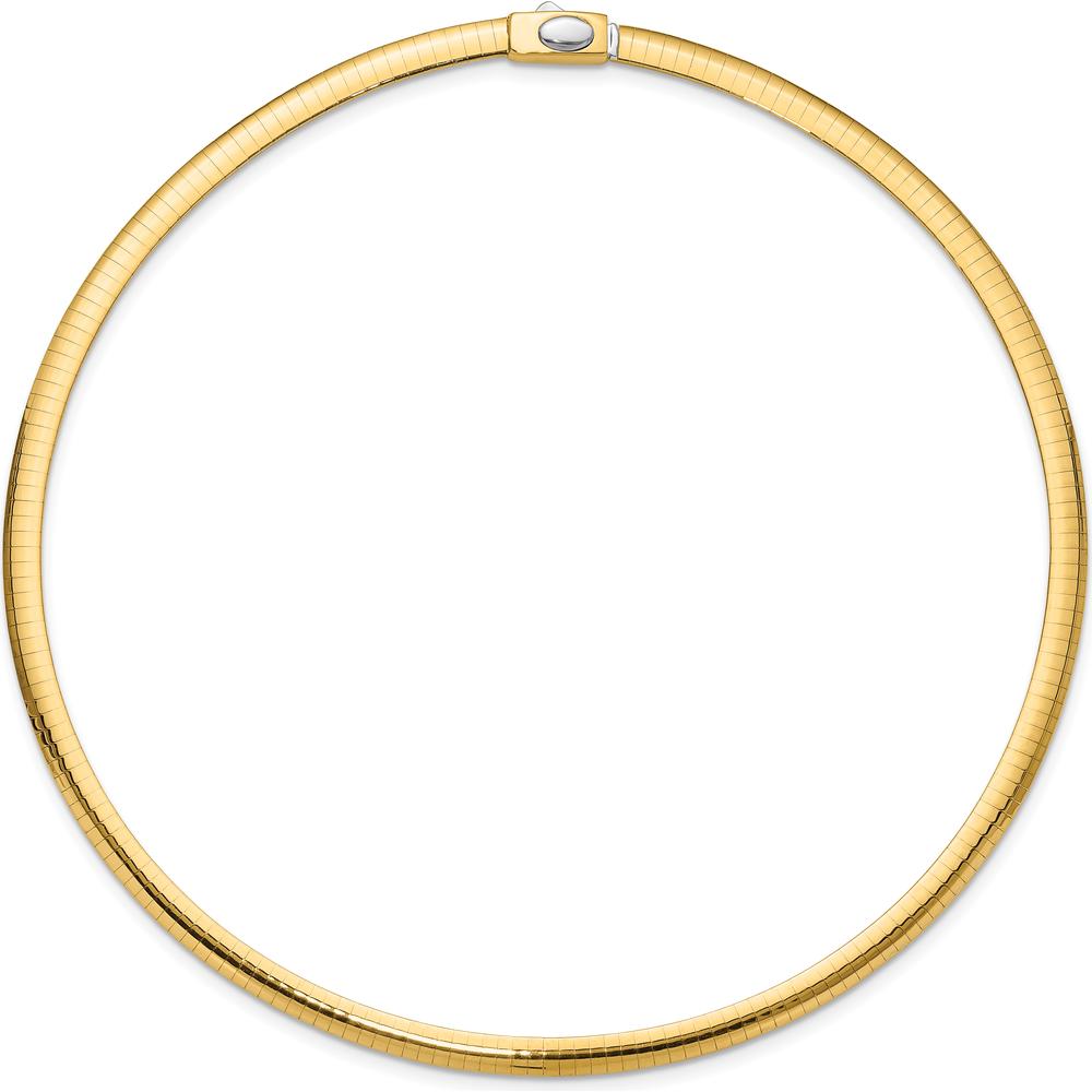 14K Two-Tone 5mm Reversible Omega Necklace with Polished Finish - 16" Length by 0