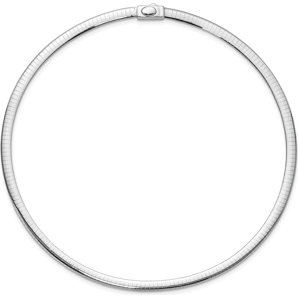 14K Two-Tone 5mm Reversible Omega Necklace with Polished Finish - 16" Length by 0