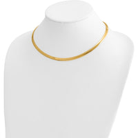14K Two-Tone 5mm Reversible Omega Necklace with Polished Finish - 16" Length by 0