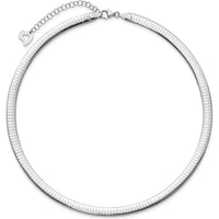 14K Two-Tone 6mm Lightweight Reversible Omega Necklace with 2-Inch Heart Chain Extender by 0