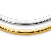 14K Two-Tone 6mm Reversible Omega Necklace - 16" Length by 0
