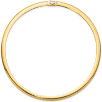14K Two-Tone 6mm Reversible Omega Necklace - 16" Length by 0