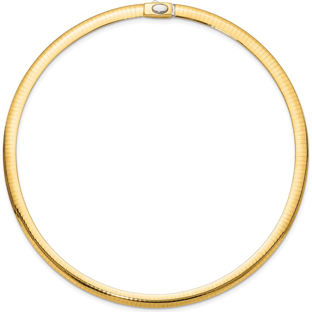 14K Two-Tone 6mm Reversible Omega Necklace - 16" Length by 0