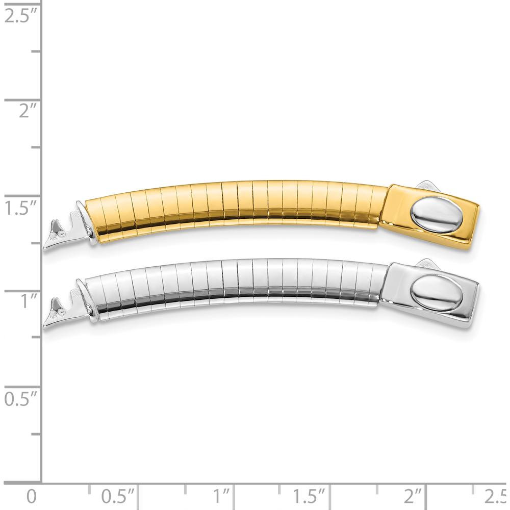 14K Two-Tone 6mm Reversible Omega Necklace Extender with Box Catch Clasp - 2" Length by 0