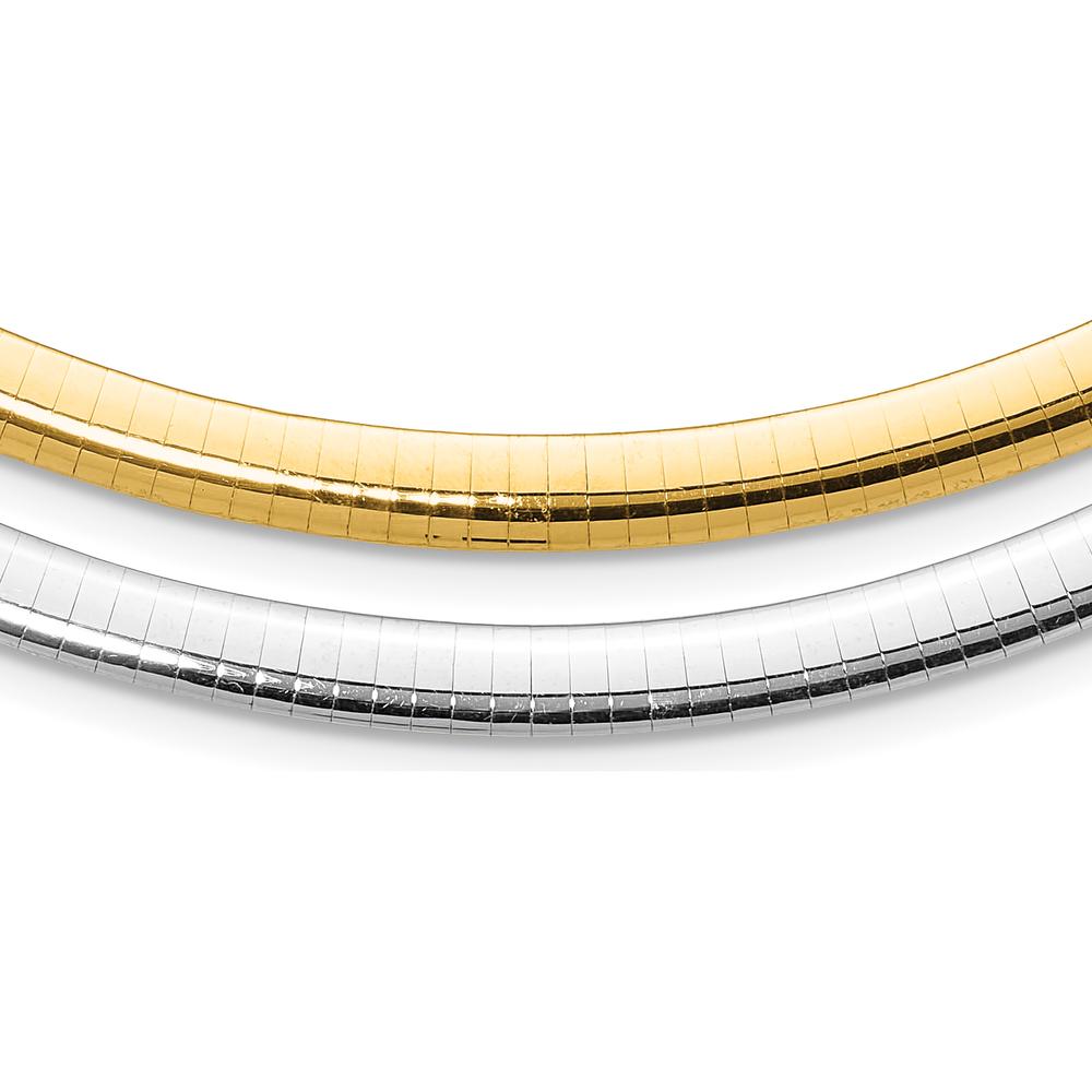 14K Two-Tone 6mm Reversible Omega Necklace with Polished Finish - 18" Chain Length by 0