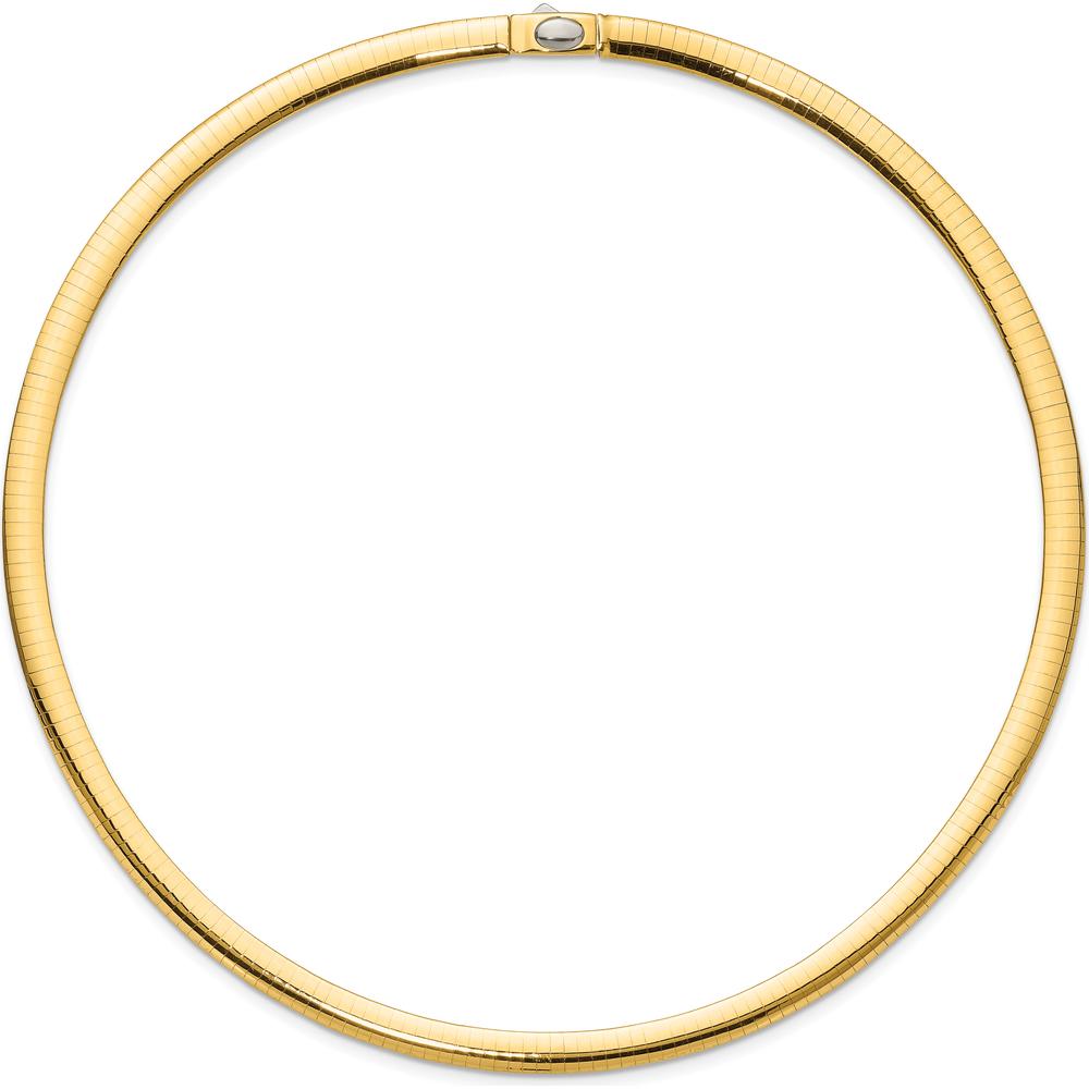 14K Two-Tone 6mm Reversible Omega Necklace with Polished Finish - 18" Chain Length by 0