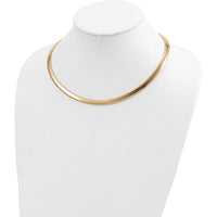 14K Two-Tone 6mm Reversible Omega Necklace with Polished Finish - 18" Chain Length by 0