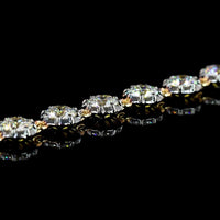 14K Two Tone 7.5" Station Bracelet with 27 Round Brilliant Cut Lab Diamonds - 3.98 Carat Total Weight, E-F Color VS Clarity - Covaloro Fine Jewelry