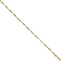 14K Two-Tone 7.5" Twisted Omega Polished Gold Bracelet by 0
