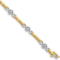 14K Two-Tone 7" Tennis Bracelet Mounting with Round Prong Set Diamonds - Holds 0.50 Carat Total Diamond Weight by Monteluci Fine Jewelry