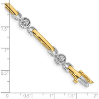 14K Two-Tone 7" Tennis Bracelet Mounting with Round Prong Set Diamonds - Holds 0.50 Carat Total Diamond Weight by Monteluci Fine Jewelry