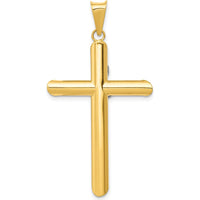 14K Two-Tone and White Rhodium Inri Crucifix Pendant - 44mm Length, 25mm Width by Oro Pregiato