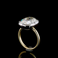 14K Two Tone Antique Cushion Cut Lab Diamond Solitaire Ring - 7.20 Carat Total Weight, E-F Color, VVS2 Clarity, IGI Certified - Covaloro Fine Jewelry