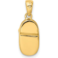 14K Two-Tone Baby Shoe Charm with Bow Pendant - 12.73mm Length by Oro Pregiato